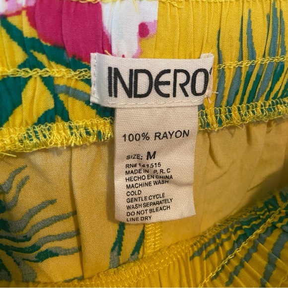 Indero Yellow and Pink Floral Wide Leg Pants - Picture 4 of 4